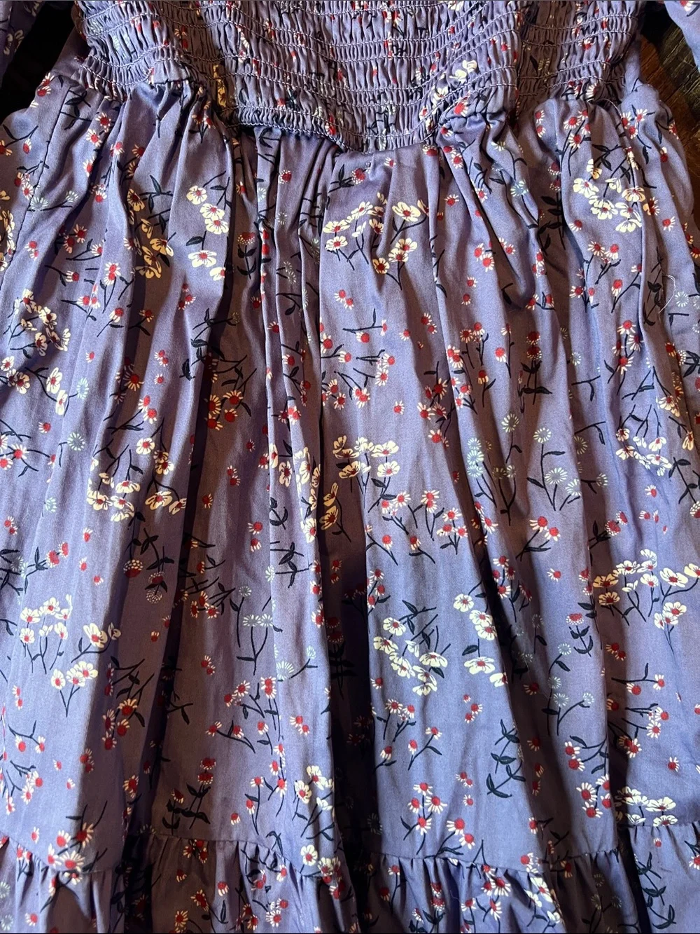 Nordstrom Purple Floral Smocked Long-Sleeve Dress for Girls